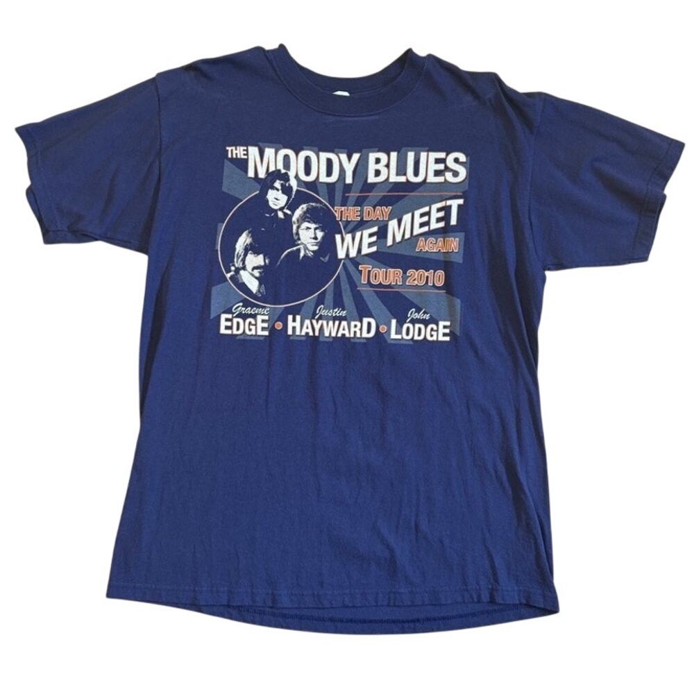The Moody Blues The Day We Met Again 2010 Tour blue shirt Size Large